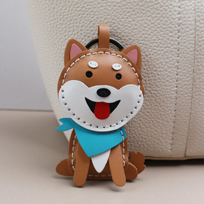 Shiba Inu Leather Bag Charm,Dog Keyring,Handmade Cute Leather Keyring, Dog Charm, Pet Lover Gift, Unique Handmade Charm,animal keychain