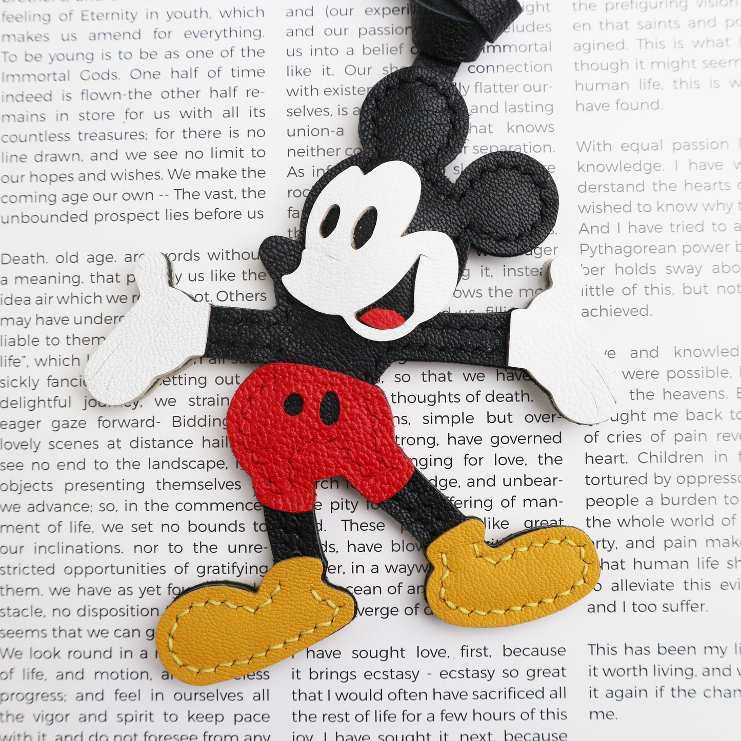 Leather Mouse Bag Charm bag charm,cute Mouse keychain,Leather Bag Charm ,Animal Purse Accessory,Handmade Leather Charm,Gift for Her