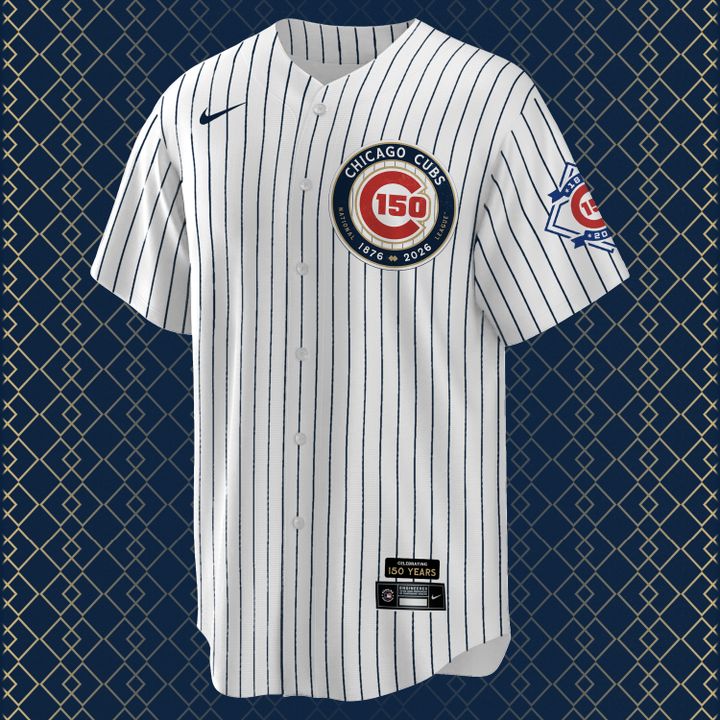 Chicago Cubs Nike White 150th Anniversary Limited Custom Jersey