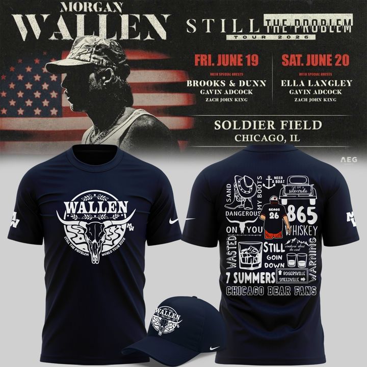 3.Exclusive Version 2026 Chicago Bears x Morgan Wallen Tshirt