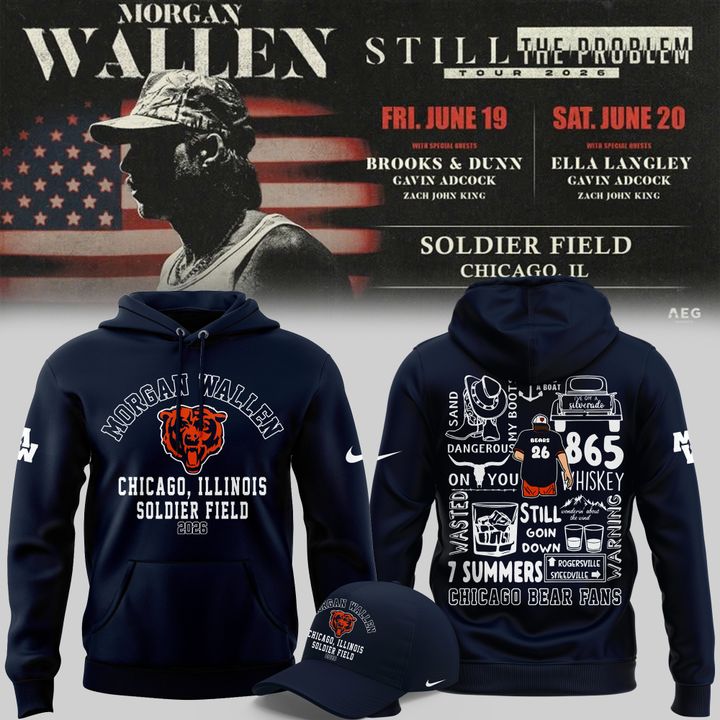 5.Exclusive Version 2026 Chicago Bears x Morgan Wallen Hoodie