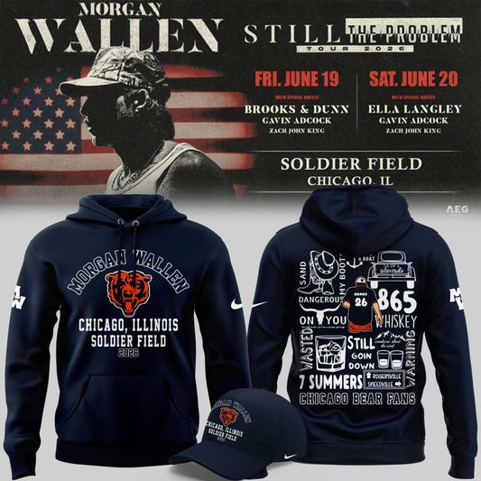 5.Exclusive Version 2026 Chicago Bears x Morgan Wallen Hoodie