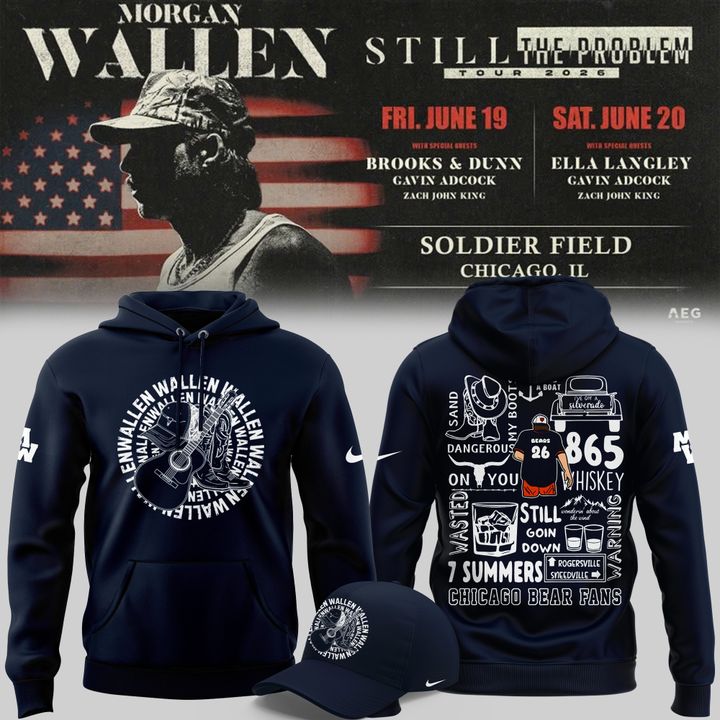1.Exclusive Version 2026 Chicago Bears x Morgan Wallen Hoodie