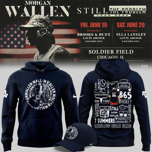 1.Exclusive Version 2026 Chicago Bears x Morgan Wallen Hoodie