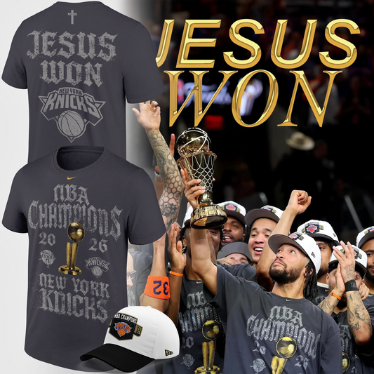 New York Knicks JESUS WON - NBA Champions 2026 T-Shirt