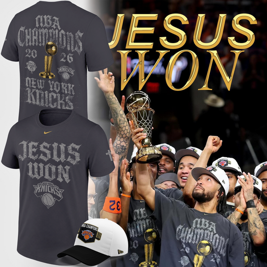 New York Knicks JESUS WON - NBA Champions 2026 T-Shirt