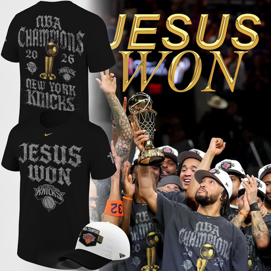 New York Knicks JESUS WON - NBA Champions 2026 T-Shirt
