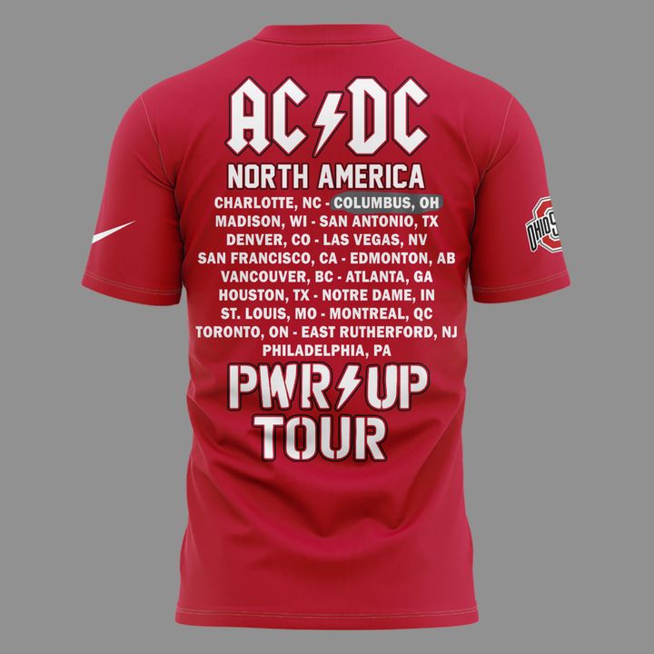 Perfect Tshirt AC/DC x Ohio State Buckeyes Football - Power Up Tour 2026 T-Shirt