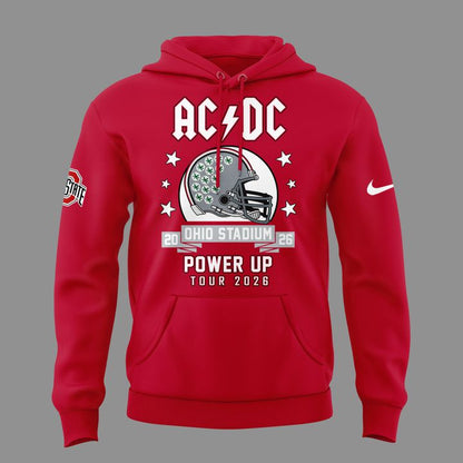 Hoodie AC/DC x Ohio State Buckeyes Football - Power Up Tour 2026 Hoodie