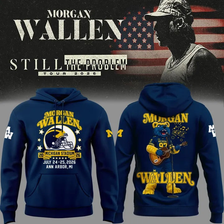 .Morgan Wallen x Michigan Football Still The Problem Tour 2026 Limited Hoodie