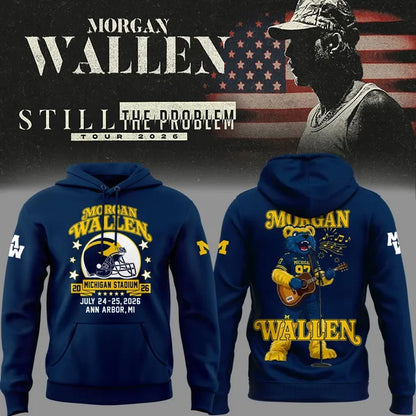 .Morgan Wallen x Michigan Football Still The Problem Tour 2026 Limited Hoodie
