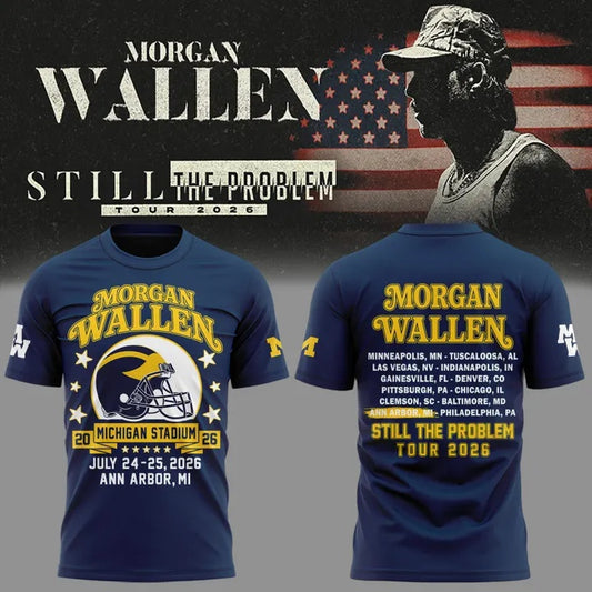 ..Morgan Wallen x Michigan Football Still The Problem Tour 2026 Limited Shirt v6