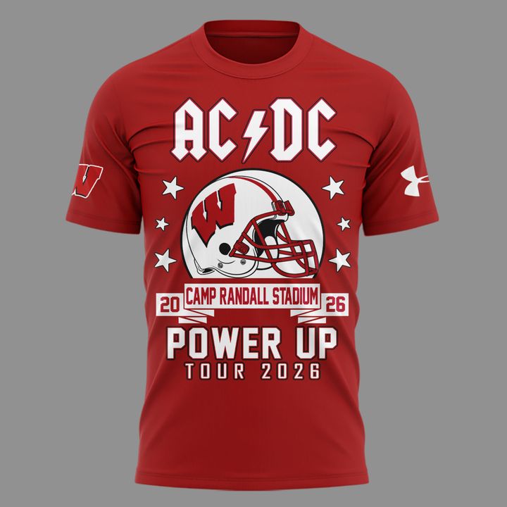 01. AC/DC x Wisconsin Badgers Football - Power Up Tour 2026 T-Shirt