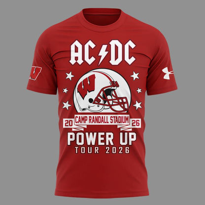 01. AC/DC x Wisconsin Badgers Football - Power Up Tour 2026 T-Shirt