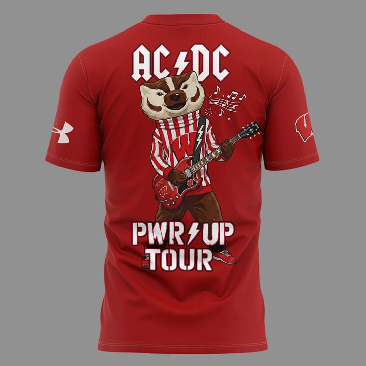 01. AC/DC x Wisconsin Badgers Football - Power Up Tour 2026 T-Shirt