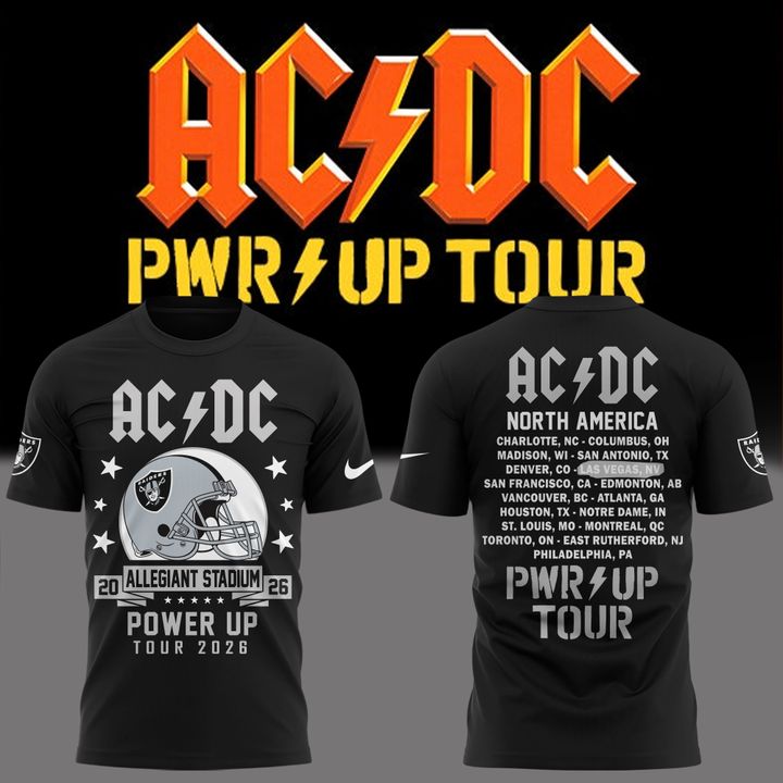 01.06. Perfect Tshirt AC/DC x Las Vegas Raiders - Power Up Tour 2026 T-Shirt