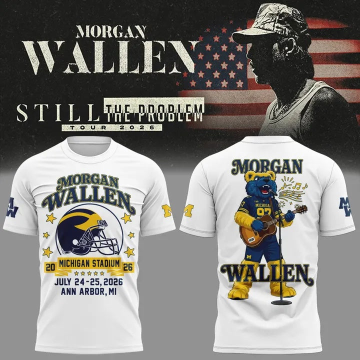 ..Morgan Wallen x Michigan Football Still The Problem Tour 2026 Limited Shirt v3