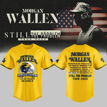 ...Morgan Wallen x Michigan Football Still The Problem Tour 2026 Limited Jersey NN v4