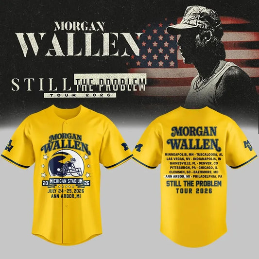 ...Morgan Wallen x Michigan Football Still The Problem Tour 2026 Limited Jersey NN v4