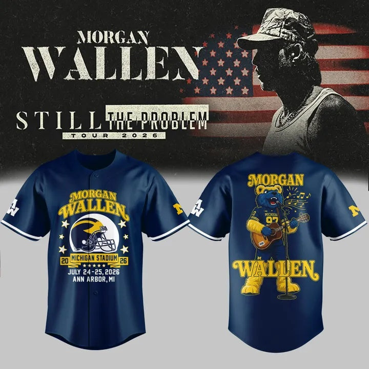 ...Morgan Wallen x Michigan Football Still The Problem Tour 2026 Limited Jersey NN