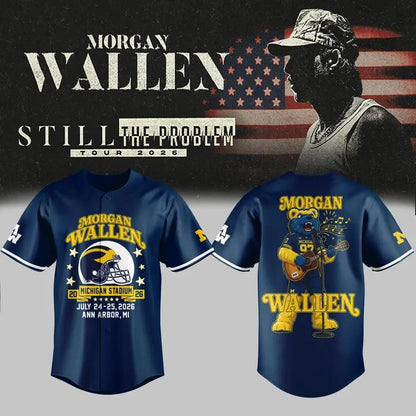 ...Morgan Wallen x Michigan Football Still The Problem Tour 2026 Limited Jersey NN