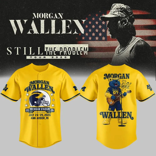 ...Morgan Wallen x Michigan Football Still The Problem Tour 2026 Limited Jersey NN v2