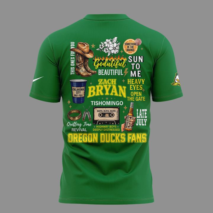 06. Zach Bryan x Oregon Football - With Heaven On Tour 2026 T-Shirt
