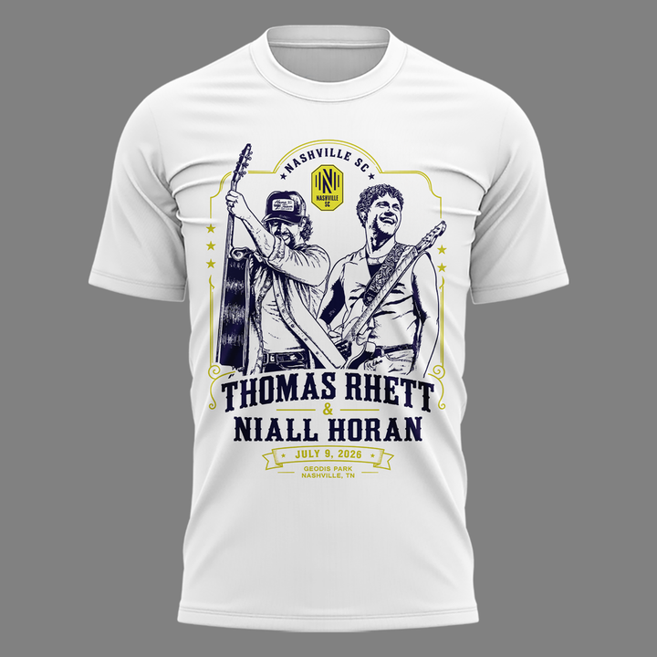Exclusive Version Thomas Rhett x Niall Horan Nashville SC White Tshirt 2026