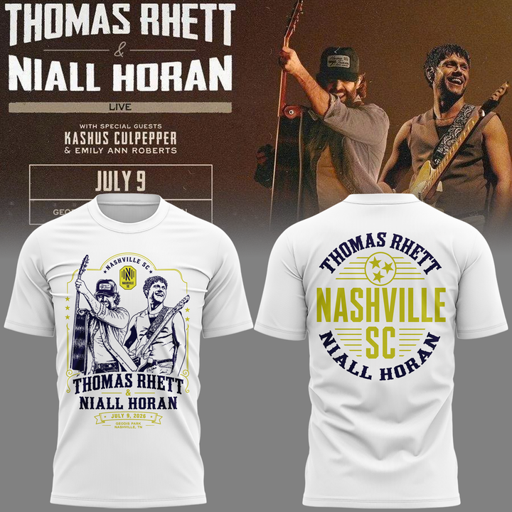 Exclusive Version Thomas Rhett x Niall Horan Nashville SC White Tshirt 2026