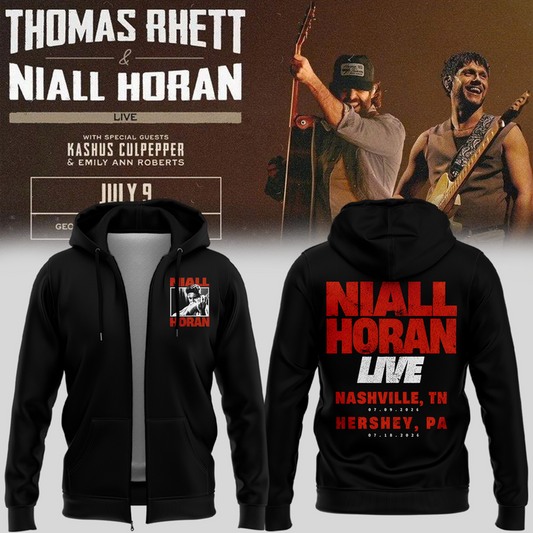 Exclusive Version Niall Horan Nashville,TN Black ZipHoodie 2026