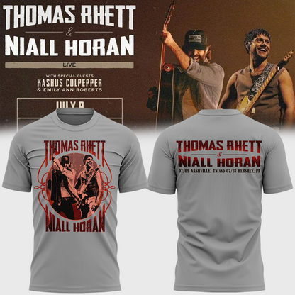 Exclusive Version Thomas Rhett x Niall Horan Nashville,TN Gray Tshirt 2026