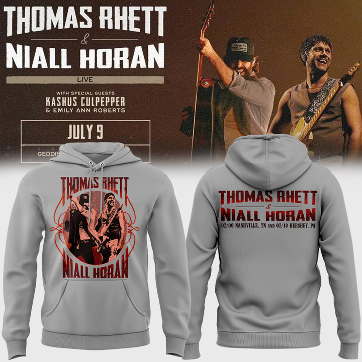 Exclusive Version Thomas Rhett x Niall Horan Nashville,TN Gray Hoodie 2026