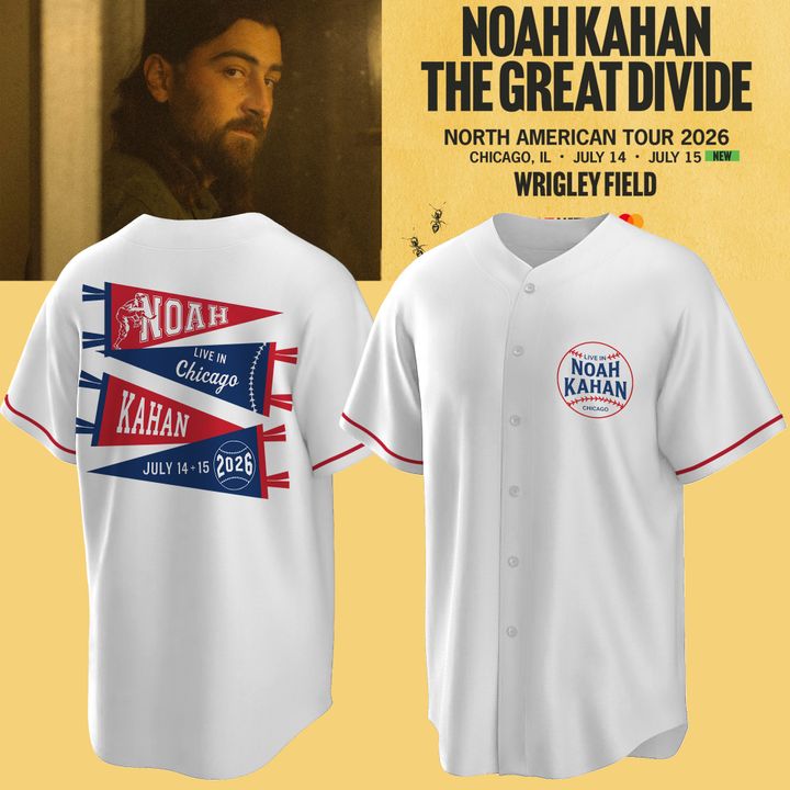 1. Noah Kahan's 'Great Divide Tour' coming to Chicago | Wrigley Field White Jersey