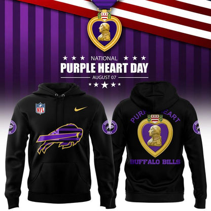 Buffalo Bills Purple Heart Tribute Hoodie 2026