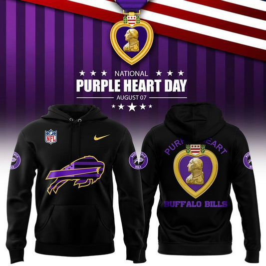 Buffalo Bills Purple Heart Tribute Hoodie 2026