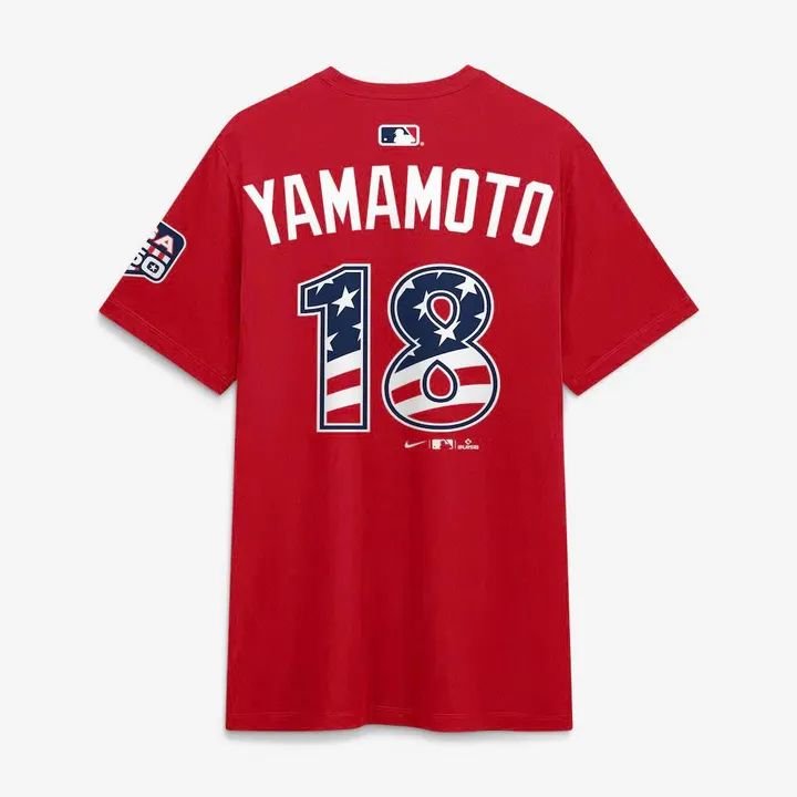 2026 All-Star Game Men's National League Yoshinobu Yamamoto Nike Red Name &amp; Number T-Shirt