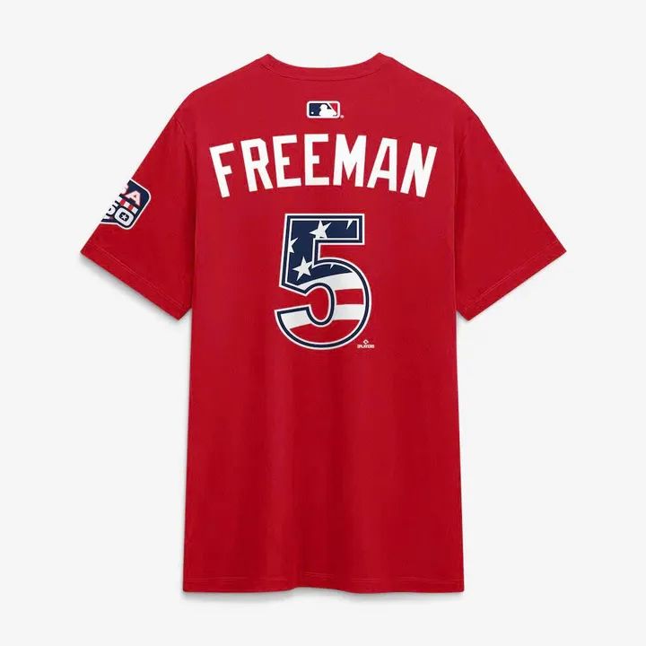 All-Star Game Men's National League Freddie Freeman Nike Red Name &amp; Number T-Shirt