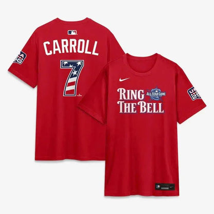 All-Star Game Men's National League Corbin Carroll Nike Red Name &amp; Number T-Shirt