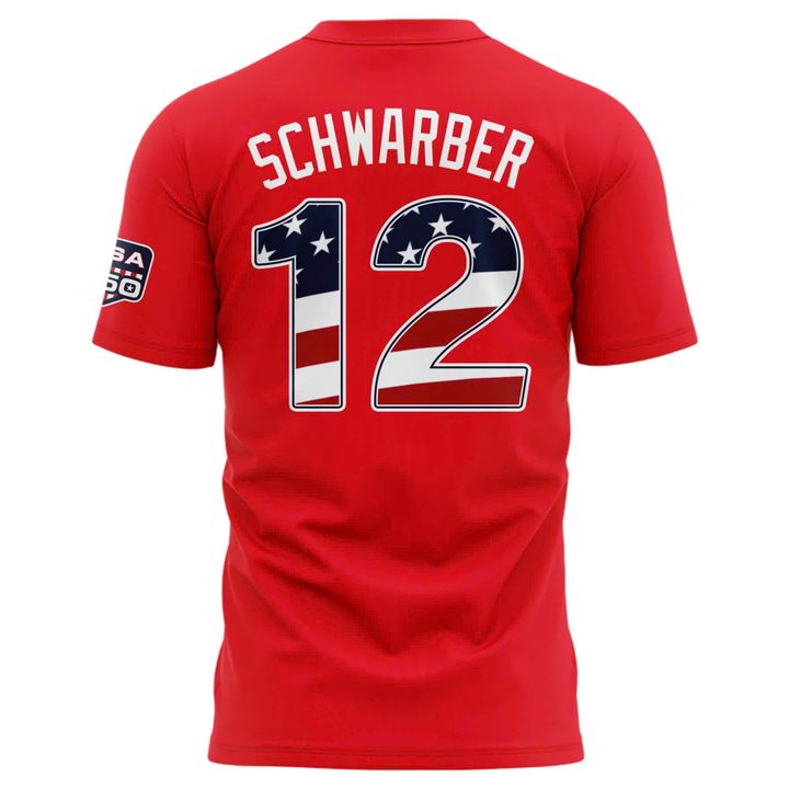 2026 All-Star Game Men's National League Kyle Schwarber Nike Red Name &amp; Number T-Shirt