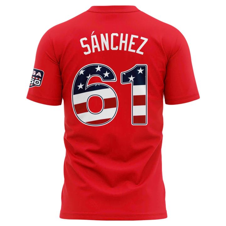2026 All-Star Game Men's National League Cristopher Sánchez Nike Red Name &amp; Number T-Shirt