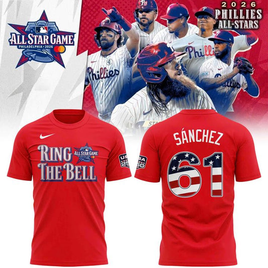2026 All-Star Game Men's National League Cristopher Sánchez Nike Red Name &amp; Number T-Shirt