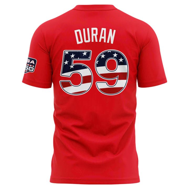2026 All-Star Game Men's National League Jhoan Duran Nike Red Name &amp; Number T-Shirt