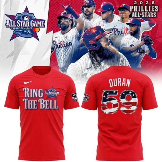 2026 All-Star Game Men's National League Jhoan Duran Nike Red Name &amp; Number T-Shirt