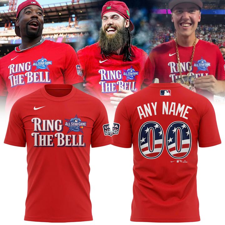 Custom Name &amp; Number 2026 MLB All-Star Game Ring The Bell Double-Sided Red Tee
