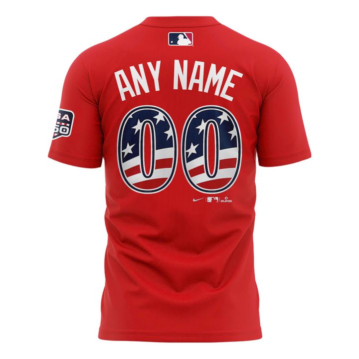 Custom Name &amp; Number 2026 MLB All-Star Game Ring The Bell Double-Sided Red Tee
