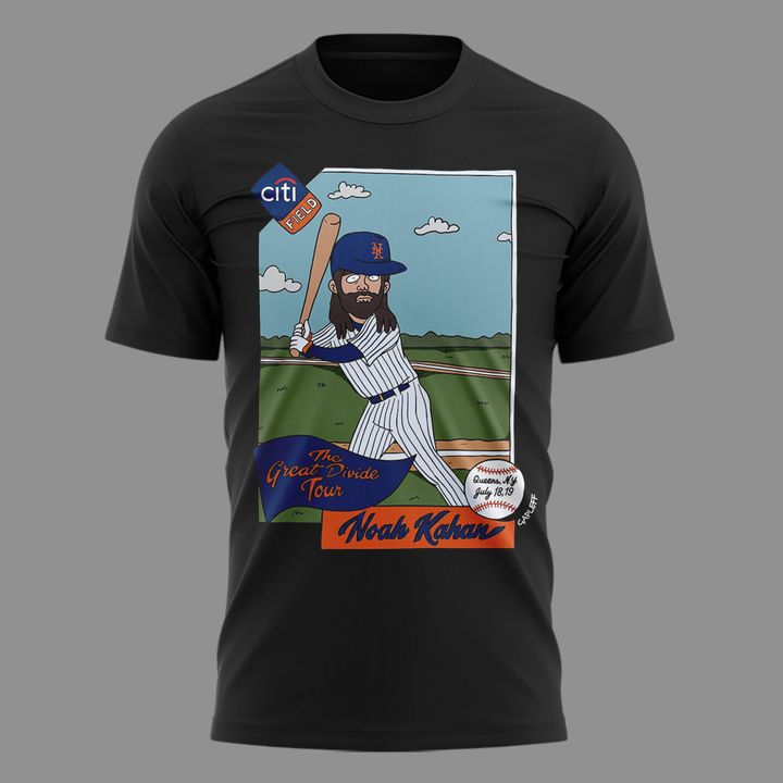 24. Exclusive Black Shirt Noah Kahan x New York Mets - The Great Divide Tour 2026 T-Shirt