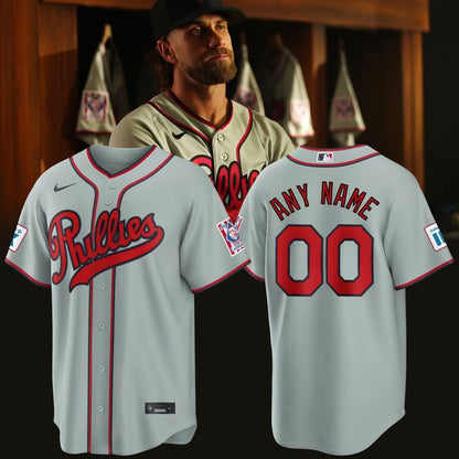 Philadelphia Phillies Nike 2026 Field of Dreams Stadium Jersey - Gray - Custom