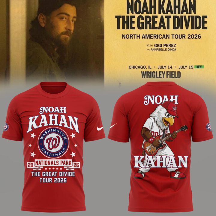 Noah Kahan x Washington Nationals - The Great Divide Tour 2026 T-Shirt