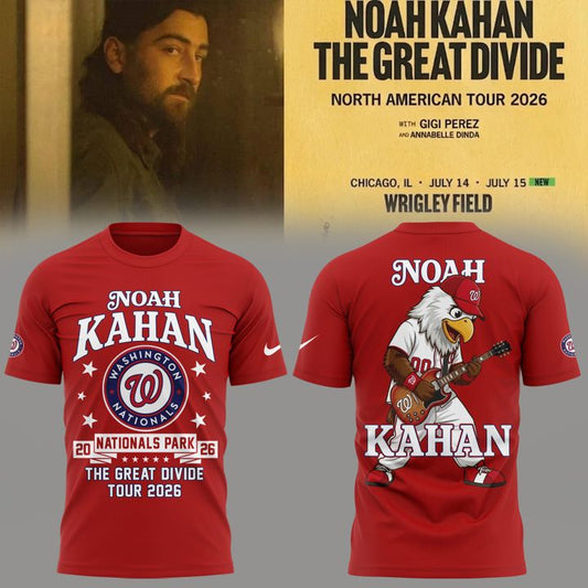 Noah Kahan x Washington Nationals - The Great Divide Tour 2026 T-Shirt