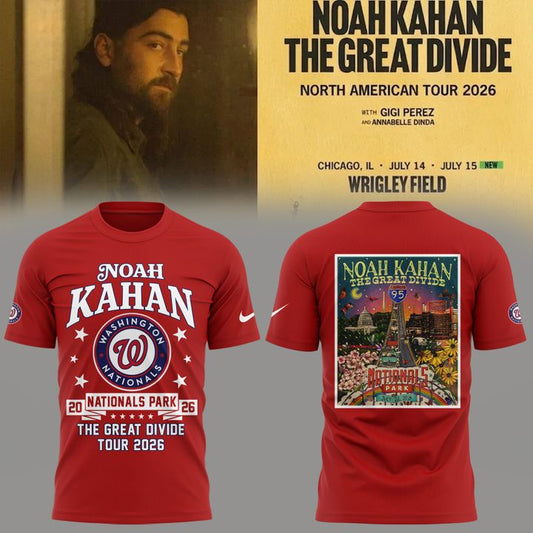 Special Shirt Noah Kahan x Washington Nationals - The Great Divide Tour 2026 T-Shirt